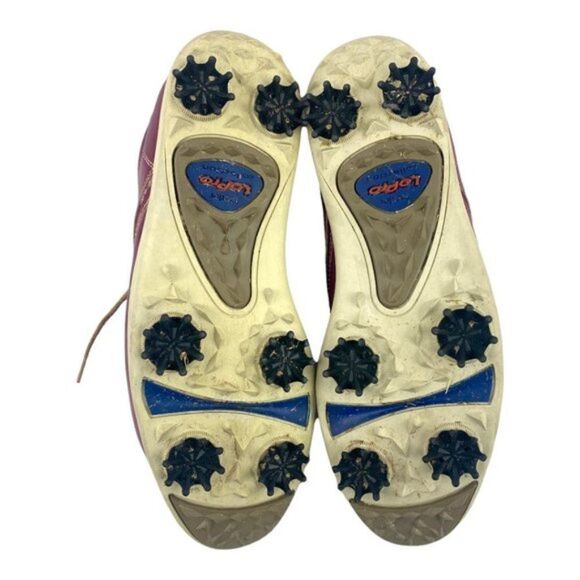 Footjoy LoPro Womens Maroon Red Leather Lace Up Golf Shoes Cleats US 7.5 M 97028 - Picture 5 of 11